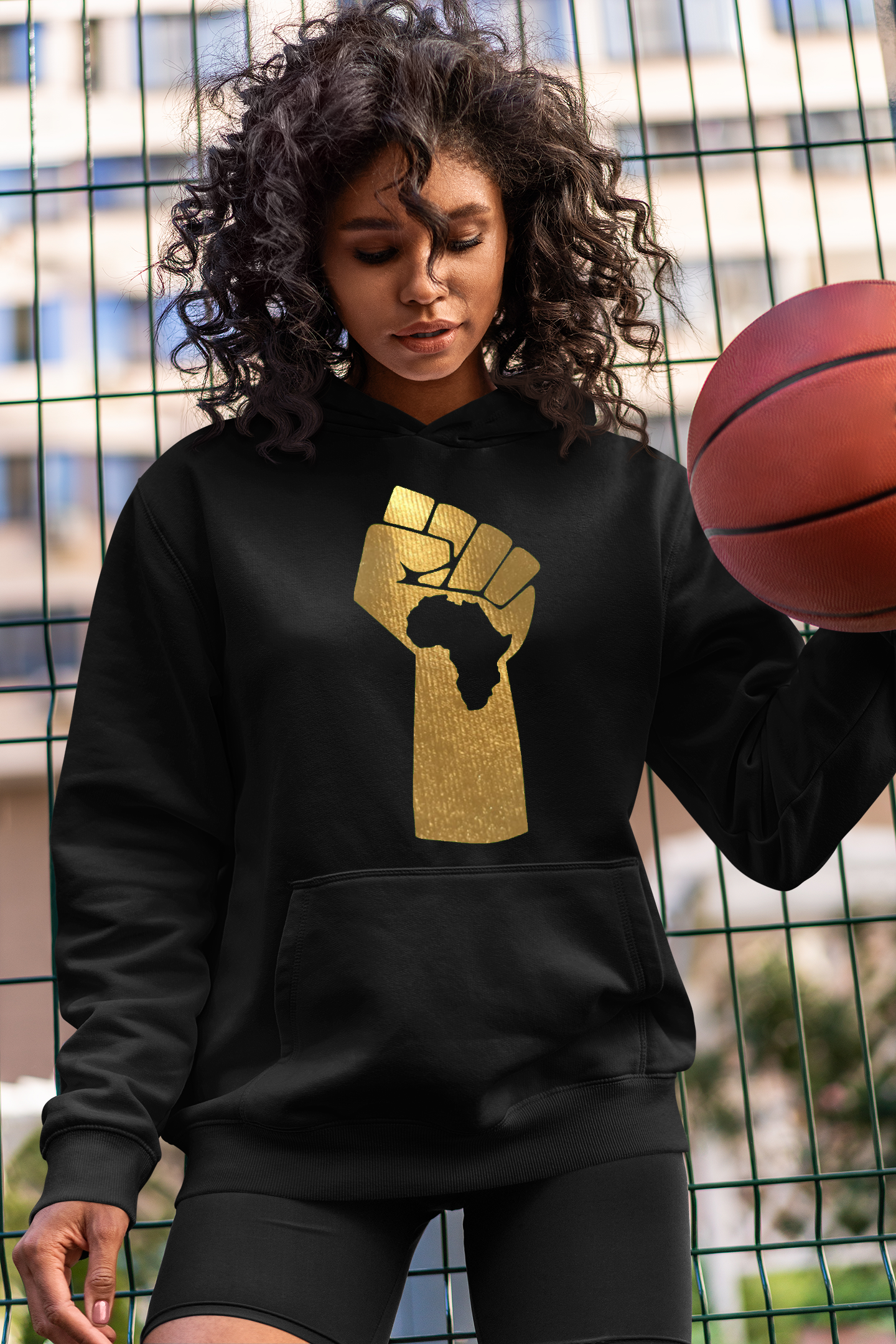 Solidarity "Africa" Hoodie - Gold Metallic