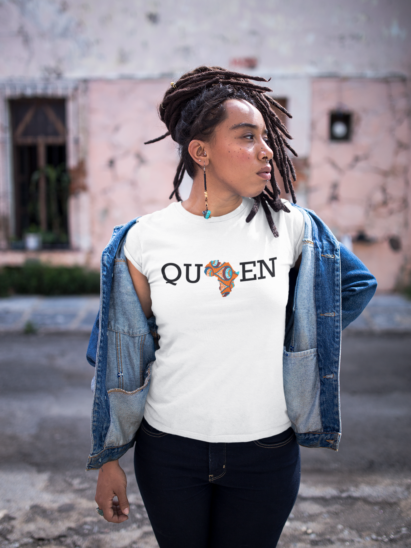 Ankara Queen Tee - White